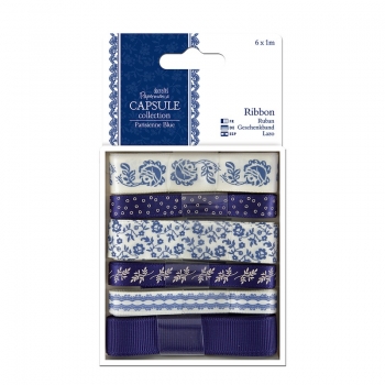 %Papermania 6 x 1 m Ribbon- Parisenne Blue%