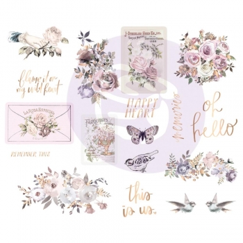 Prima Marketing Lavender Frost Chipboard Stickers - Icons
