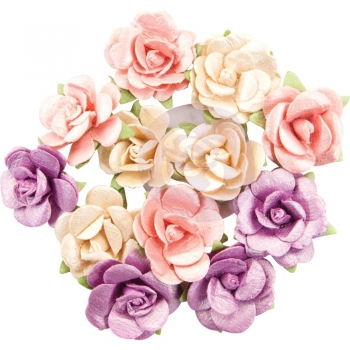 Prima Marketing Moon Child Mulberry Paper Flowers - Pearlescent Gamma Ray 12 Stk.