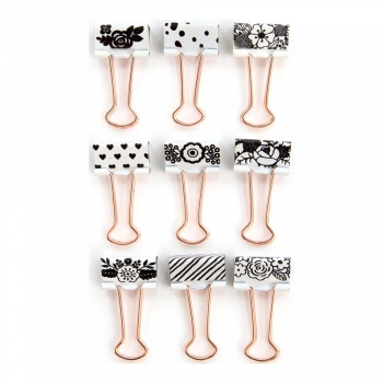 My Prima Planners Embellishments - Mini-Binder Clips 9 Stk. (Blumen)