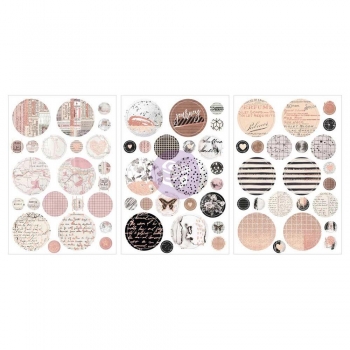 Prima Marketing Amelia Rose Circle Stickers Traveling Rose