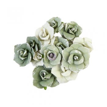 Prima Marketing Mulberry Paper Flowers - Courage/Diamond 12 Stk.