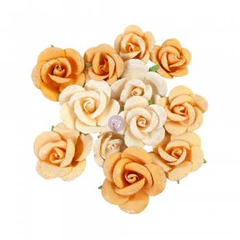 Prima Marketing Mulberry Paper Flowers - Rising Fire/Diamond 12 Stk.