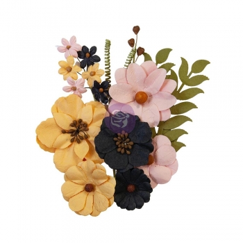 Prima Marketing Mulberry Paper Flowers - All Hallows Eve/Thirty-One 12 Stk.