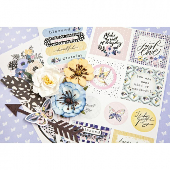Prima Marketing Mulberry Paper Flowers - Floral Bliss/ Spring Abstract 12 Stk.