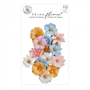 Prima Marketing Mulberry Paper Flowers - Spring Notes/ Spring Abstract 15 Stk.