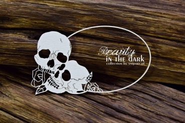 SnipArt Chipboards Beauty in the Dark – Skull Frame – oval