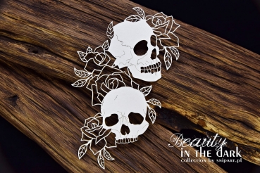 SnipArt Chipboards Beauty in the Dark – Skulls with Roses
