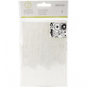 Seven Paper Amelia Embossing Folder - Shapes & Icons Background
