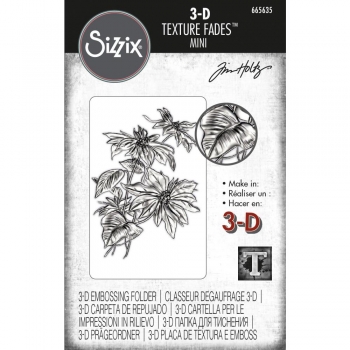 Sizzix Tim Holtz - 3-D Texture Fades Mini - Mini Poinsettia