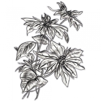 Sizzix Tim Holtz - 3-D Texture Fades Mini - Mini Poinsettia