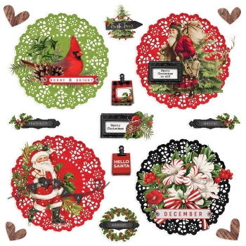 Simple Stories Chipboard Clusters - Simple Vintage Christmas Lodge