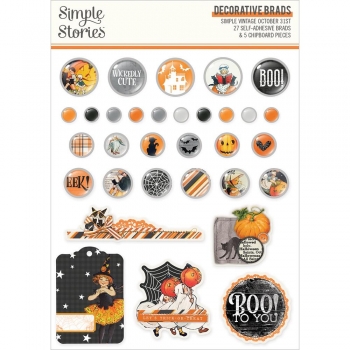 Simple Stories Decorative Brads - Simple Vintage October 31st