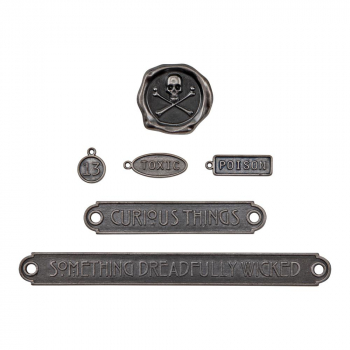 Tim Holtz - Word Plaques + Tags - Halloween 6 Stk.