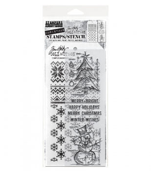 Tim Holtz Layering Stamps/Stencil - Mixed Media #58