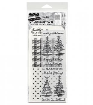 Tim Holtz Layering Stamps/Stencil - Scribbly Christmas