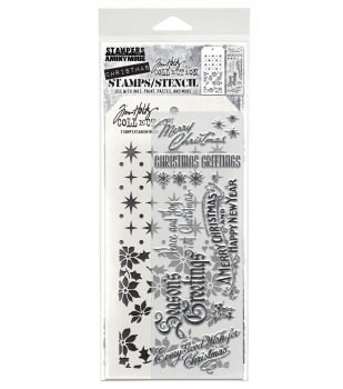 Tim Holtz Layering Stamps/Stencil - Vintage Christmas