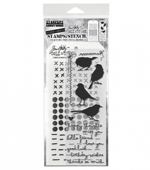 Tim Holtz Layering Stamps/Stencil - Silhouette Birds
