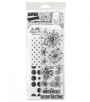Tim Holtz Layering Stamps/Stencil - Retro Flakes