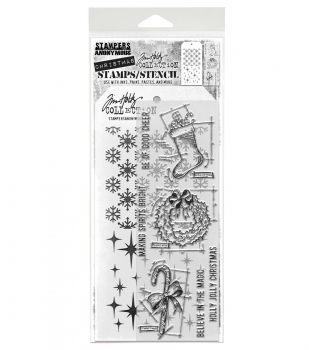 Tim Holtz Layering Stamps/Stencil - Blueprint Christmas #1