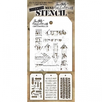 Tim Holtz Mini Layering Stencil Collection - Set 15