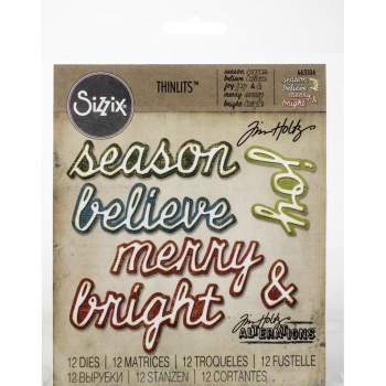 Sizzix Tim Holtz DIE Set - Shadow Script Christmas