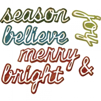 Sizzix Tim Holtz DIE Set - Shadow Script Christmas