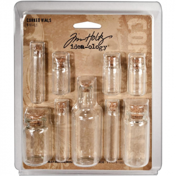 Tim Holtz - 9 Corked Vials / Glasfläschchen