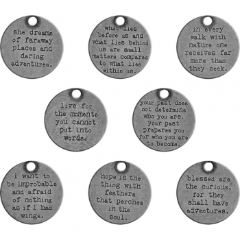Tim Holtz Quote Tokens 8 Stk.Rund