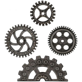 Tim Holtz Metal Industrial Gears - Antique Nickel 4 St.