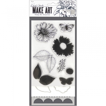 Wendy Wechi Stamp, Die & Stencil Set - Country Flowers