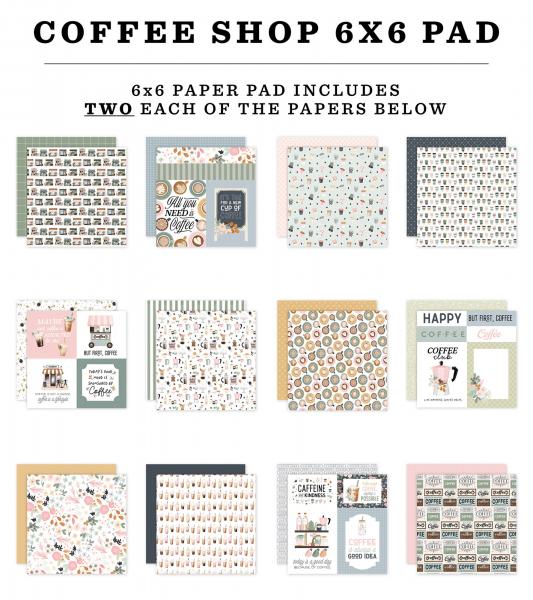 Carta Bella Paper Pack - Coffee Shop - 6" x 6"