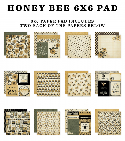 Carta Bella Paper Pack - Honeybee - 6" x 6"