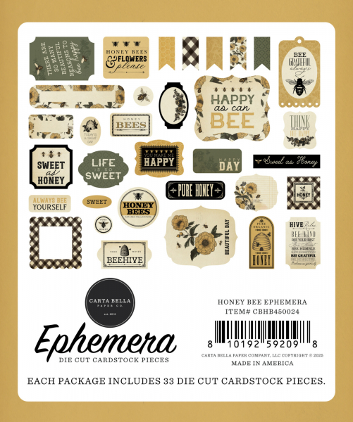 Carta Bella Ephemera - Honeybee