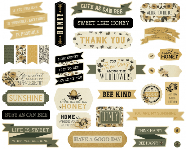 Carta Bella Titles & Phrases - Honeybee