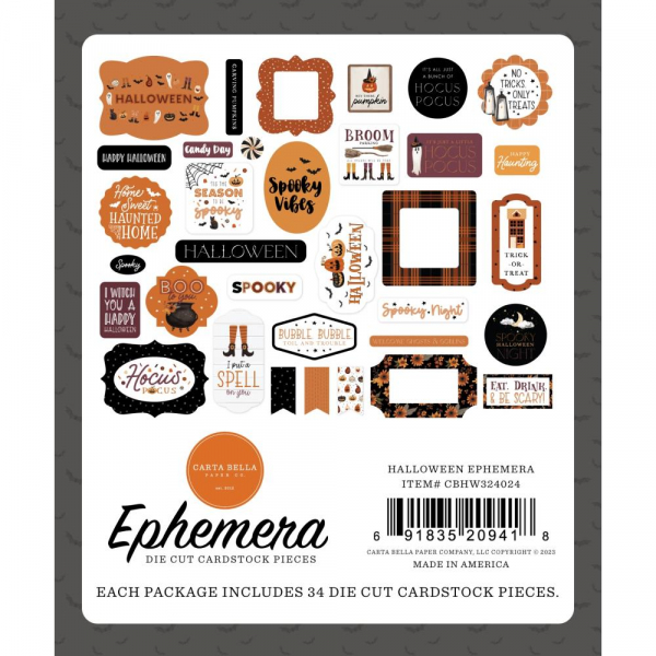 Carta Bella Ephemera - Halloween