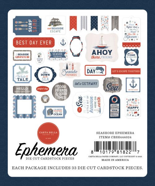Carta Bella Ephemera - Seashore