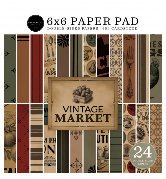 Carta Bella Paper Pack - Vintage Market - 6" x 6"