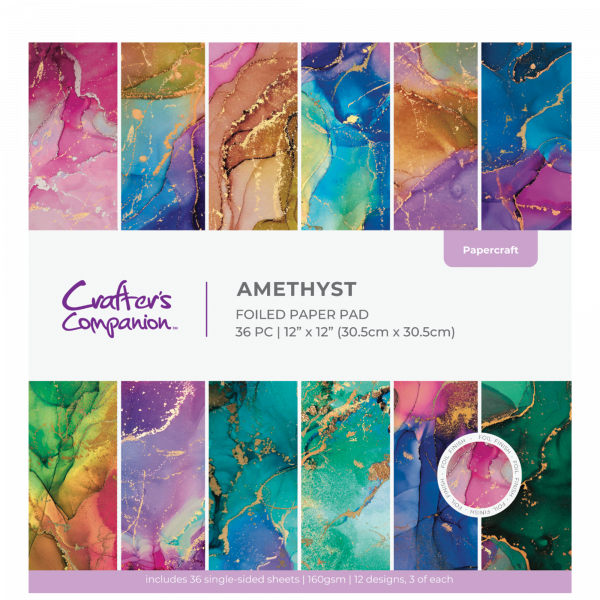 Crafter's Companion - Amethyst 12x12 - Foiled Paper Pad
