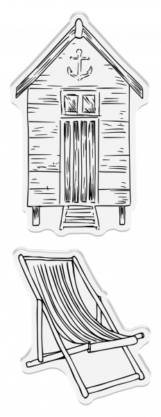 Crafter's Companion - Stamp/Die Set - Coastal Collection - Beach retreat