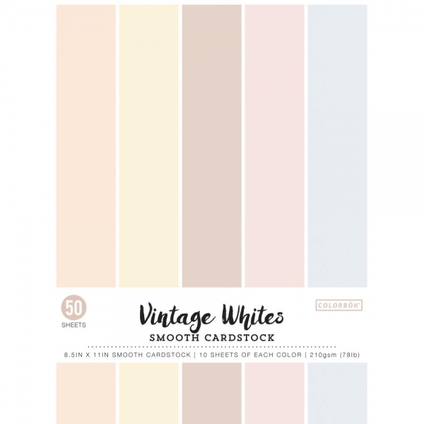 Colorbök Designer Paper Pad - Smoth Cardstock - Vintage White - 8.5" x 11"
