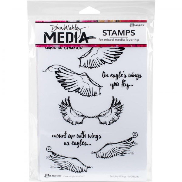 Dina Wakley Stempelset - Scribbly Wings Dina Wakley Stempelset - Scribbly Wings