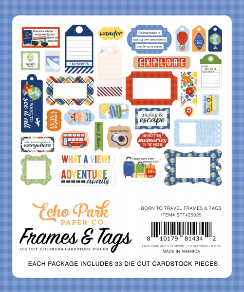 Echo Park Frames & Tags - Born to Travel