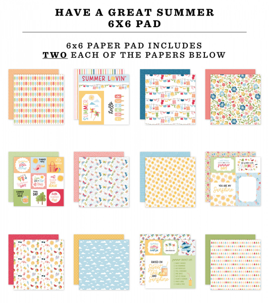 Echo Park Paper Pack - Have a great Summer - 6" x 6"