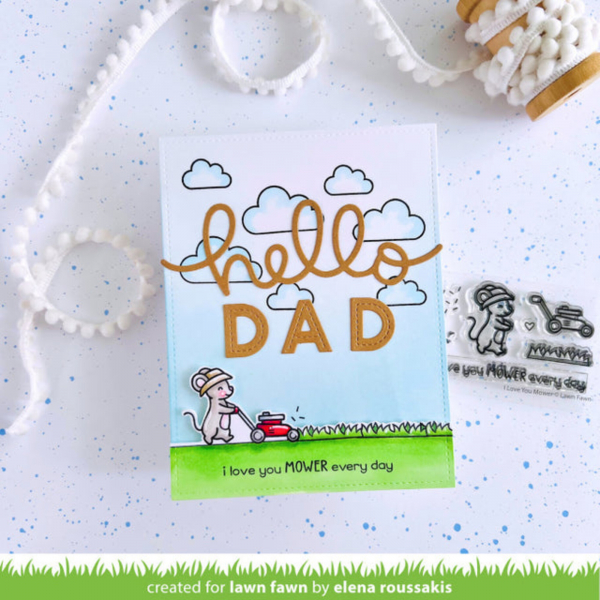 Lawn Fawn Clear Stamps - I Love You Mower