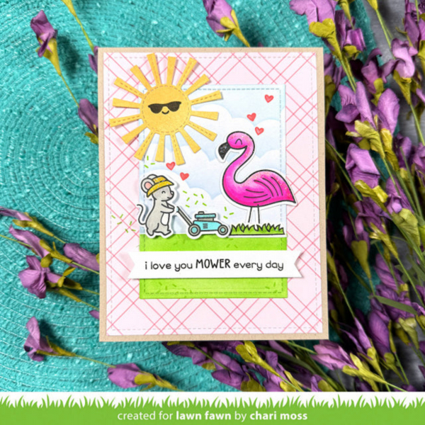 Lawn Fawn Clear Stamps - I Love You Mower