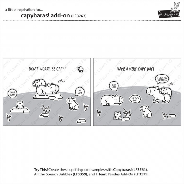 Lawn Fawn Clear Stamps - Capybaras! Add-On