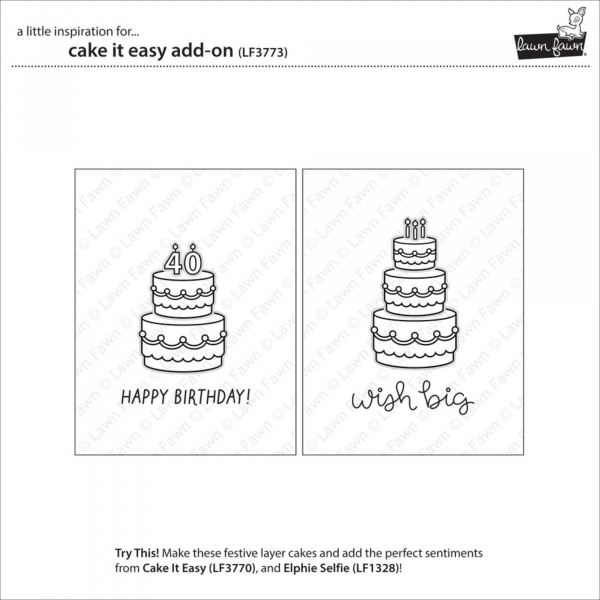 Lawn Fawn Clear Stamps - Cake It Easy! Add-On
