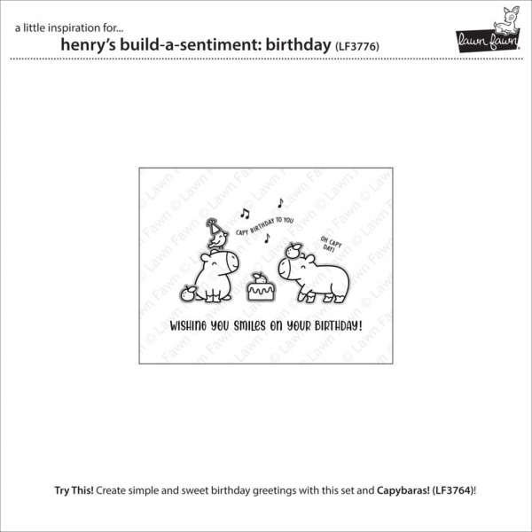 Lawn Fawn Clear Stamps - Henry's Build-A-Sentiment: Birthday