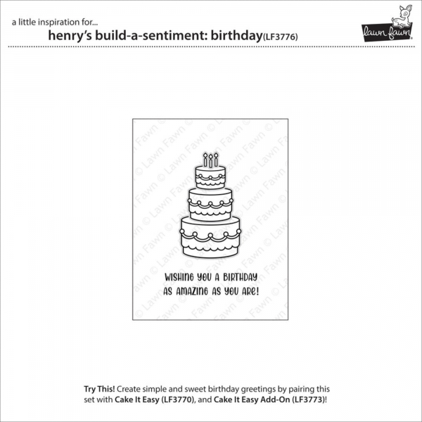 Lawn Fawn Clear Stamps - Henry's Build-A-Sentiment: Birthday
